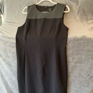 Ann Taylor Black and Gray Midi Dress